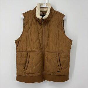 Prana Elsa Vest Camel Brown Sherpa Lined Womens XL Outdoor Travel
